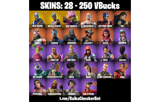 UNIQUE - Blue Squire , Royale Knight  [28 Skins, 250 Vbucks, 23 Axes, 27 Emotes, 30 Gliders and MORE!]