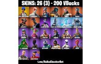 UNIQUE - Blue Team Leader,  Calamity [26 Skins, 200 Vbucks, 19 Axes, 19 Emotes, 23 Gliders and MORE!]