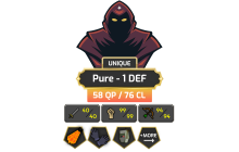 Pure - 1 DEF | TTL: 894 | CL: 76 | QP: 58 [ 99 MAGE, 99 STR, Fire Cape, Mithril Gloves, Ava's, God Book, DT1 + MORE!]