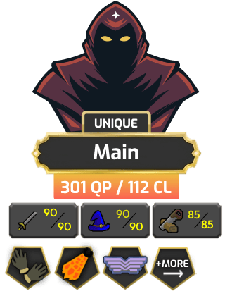 Main | TTL: 1795 | CL: 112 | QP: 301 [B Gloves, Defender, DS2, Fire Cape, Piety, Max POH, MM2, DT2 + MORE!]