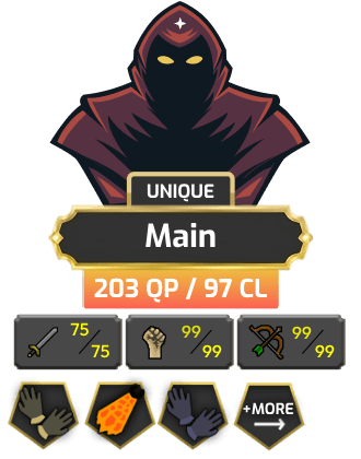 Main | Pure - Zerker | TTL: 1483 | CL: 97 | QP: 203 [99 MAGE, 99 RAN, 99 STR, B Gloves, Fire Cape, Void, MM2, Torso + MORE!]