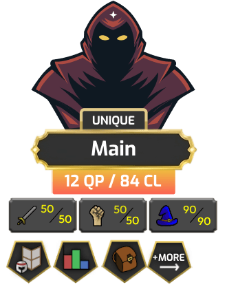 Main | Starter | Pure - 70 DEF | TTL: 502 | CL: 84 | QP: 12 [50 ATT | 50 STR | 90 Mage  + MORE!]