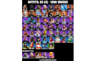 UNIQUE - Darth Vader, Piper Pace [53 Skins, 1400 Vbucks, 62 Axes, 46 Emotes, 66 Gliders and MORE!]