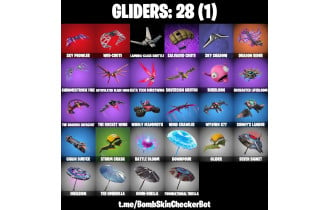 UNIQUE - Spider Man, Darth Vader  [20 Skins, 650 Vbucks, 26 Axes, 19 Emotes, 28 Gliders and MORE!]