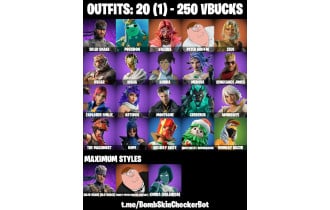 UNIQUE - Solid Snake Max, Poseidon [20 Skins, 250 Vbucks, 26 Axes, 27 Emotes, 26 Gliders and MORE!]