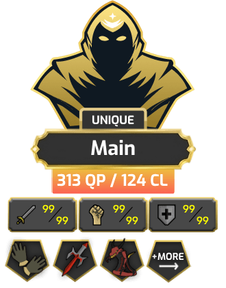 Main | Staker | TTL: 2203 | CL: 126 | QP: 313 [99 AGI, 99 MAGE, 99 RAN, 99 STR, B Gloves, Defender, DS2, Fire Cape + MORE!]